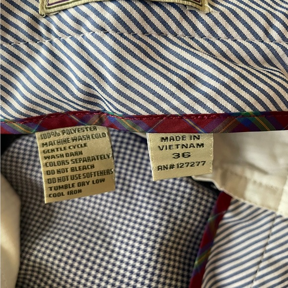 Donald Ross Men's size 36 Navy White St Martin’s Gingham Check - Picture 3 of 4